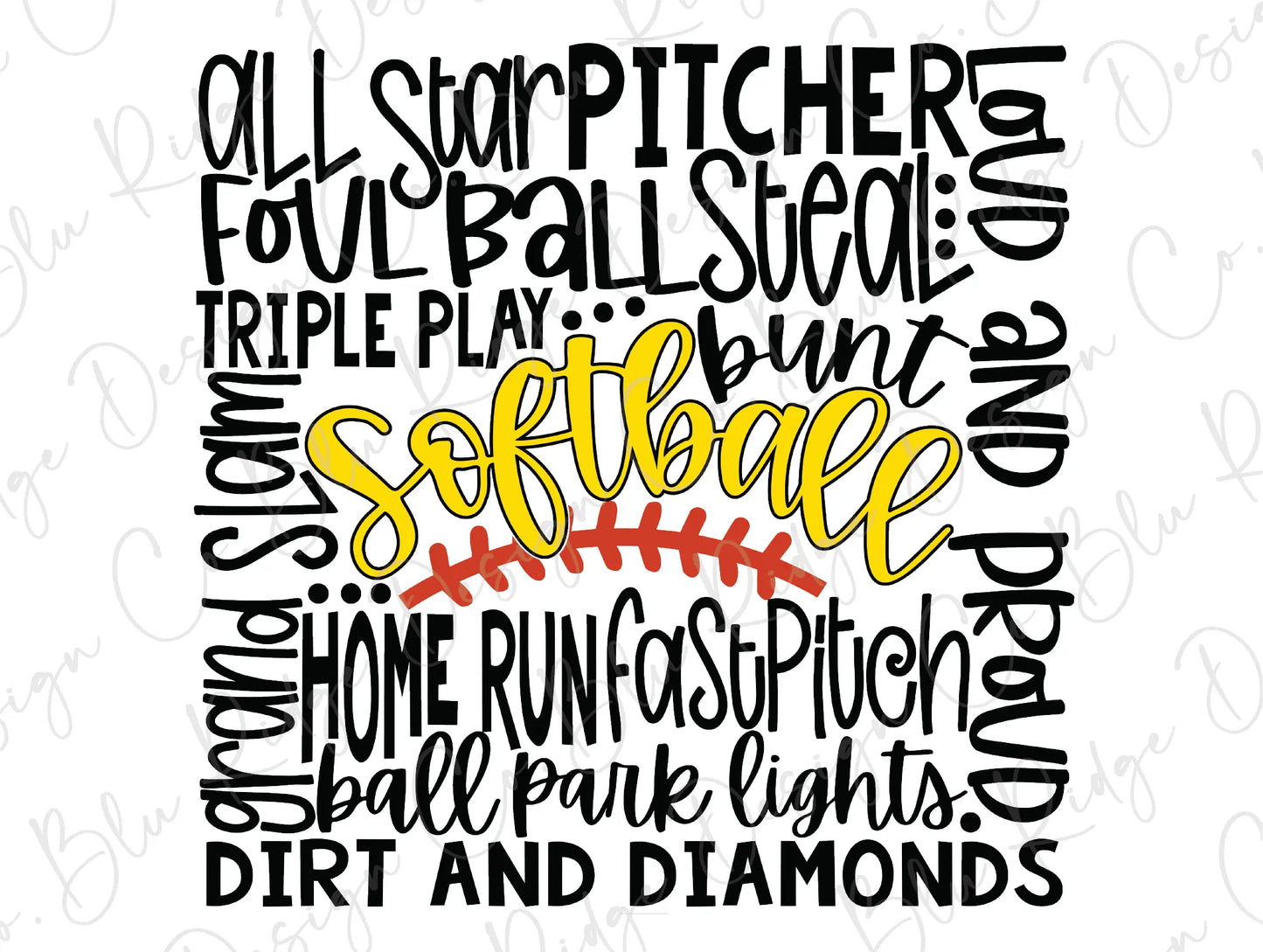 a black and white poster with a softball saying
