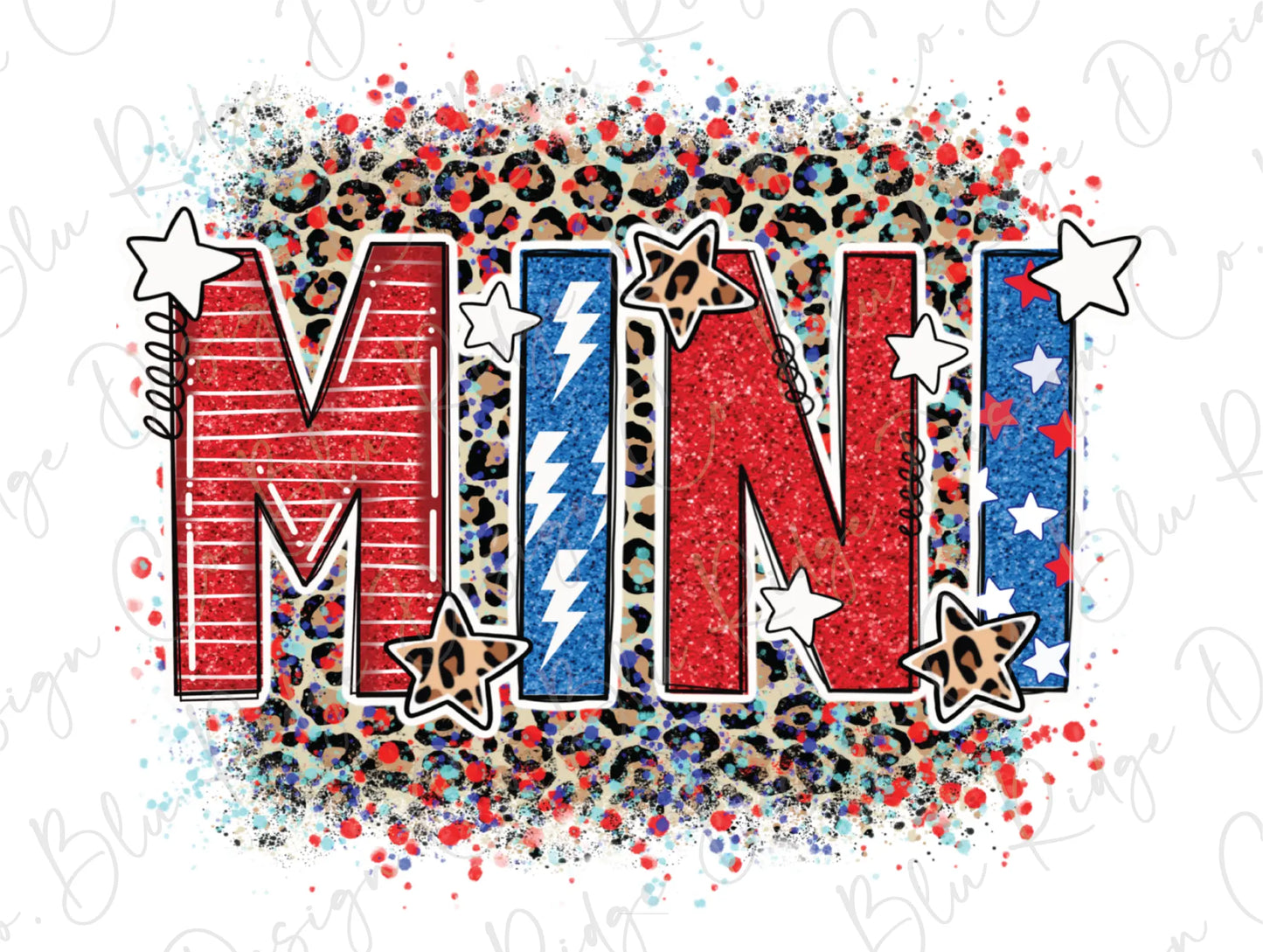 Mini July of 4th Patriotic Direct To Film (DTF) Transfer BluRidgeDesignCo