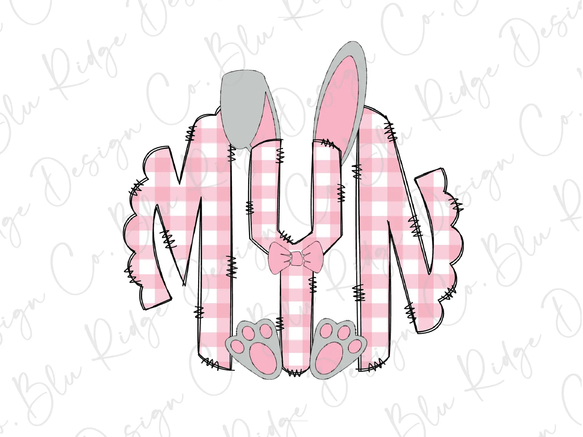a pink and white plaid monogrammed monogrammed monogrammed monogram