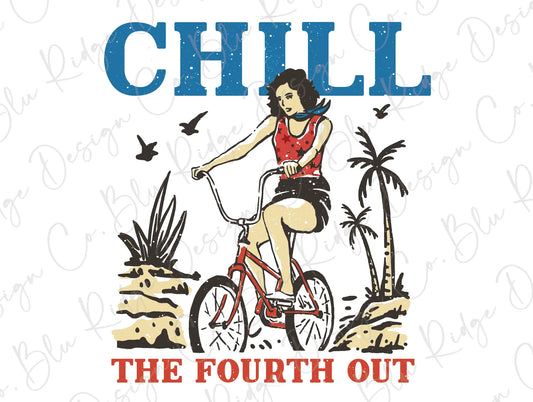 Chill the Fourth out Western July 4th Direct To film (DTF) Transfer BluRidgeDesignCo