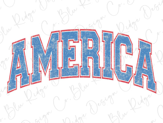 America 4th of July Retro Patriotic Direct To Film (DTF) Transfer BluRidgeDesignCo