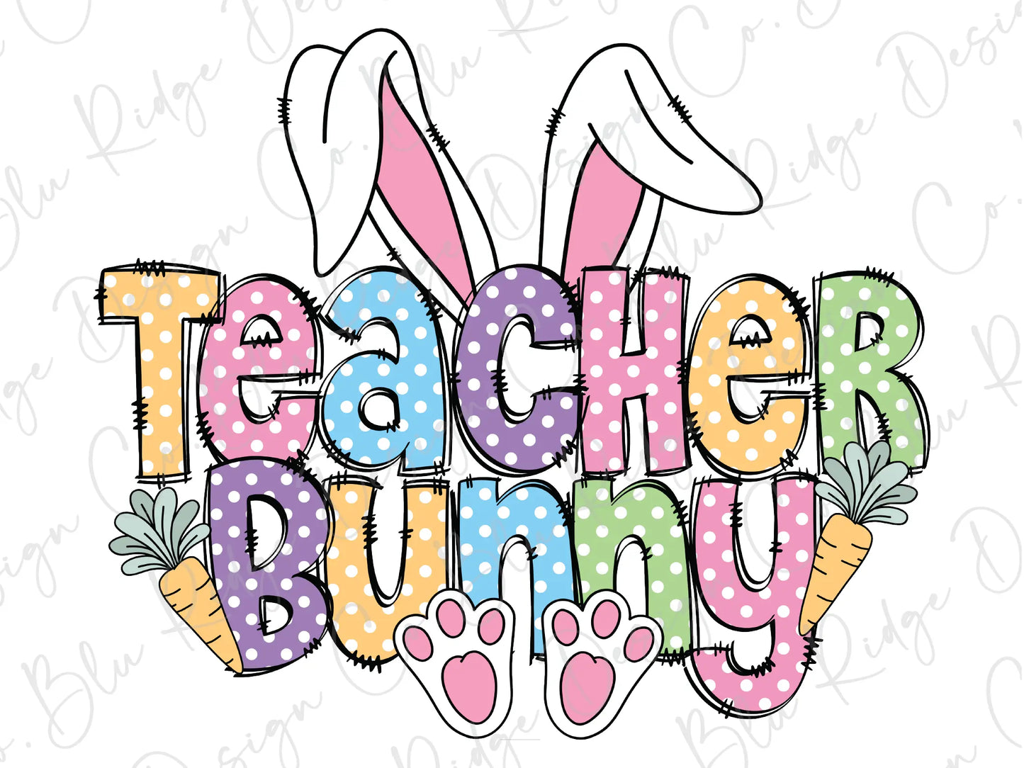 a teacher bunny svg file with the words teacher bunny