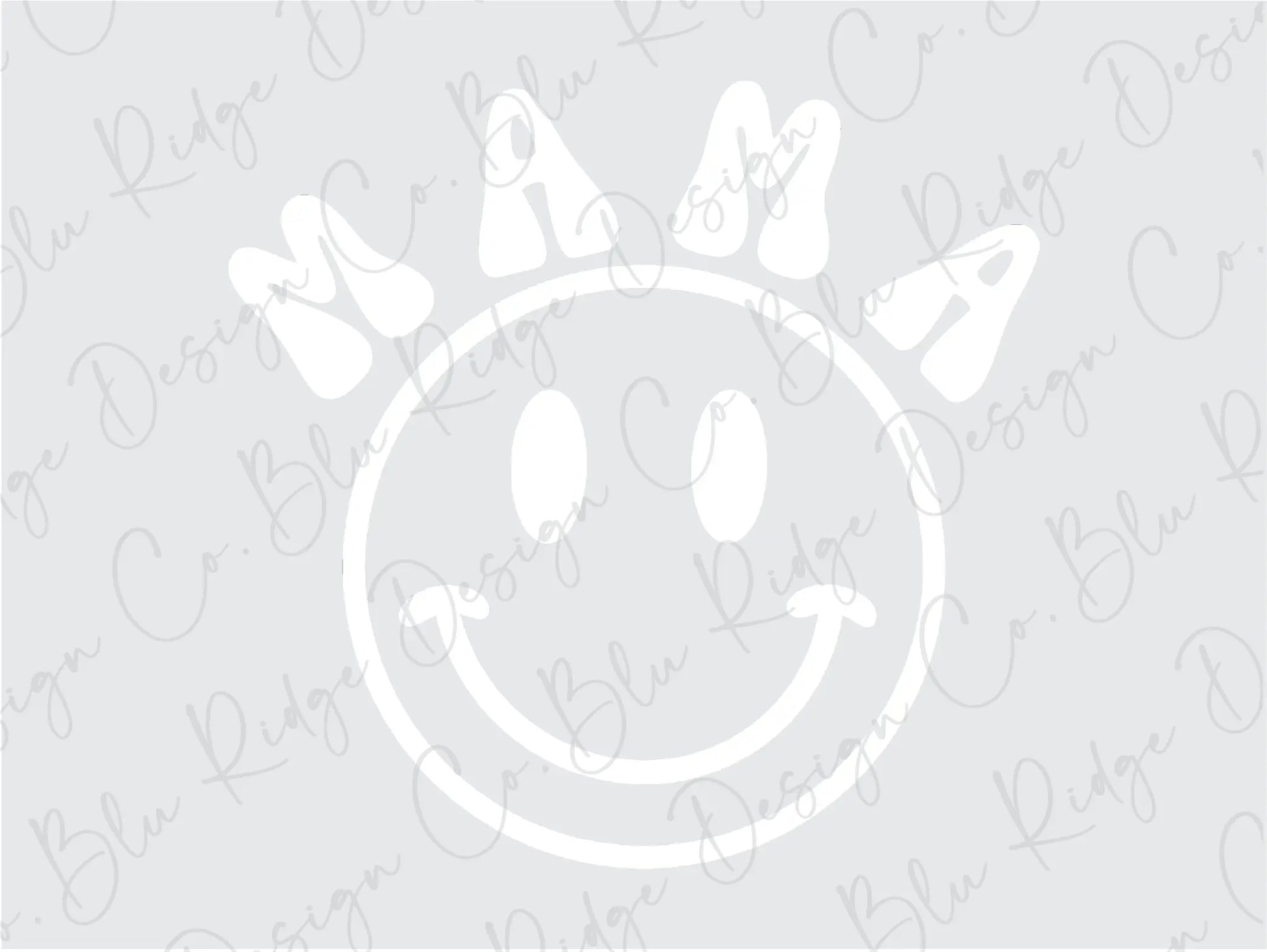 Mama Retro Smiley Face Direct to Film (DTF) Transfer BluRidgeDesignCo