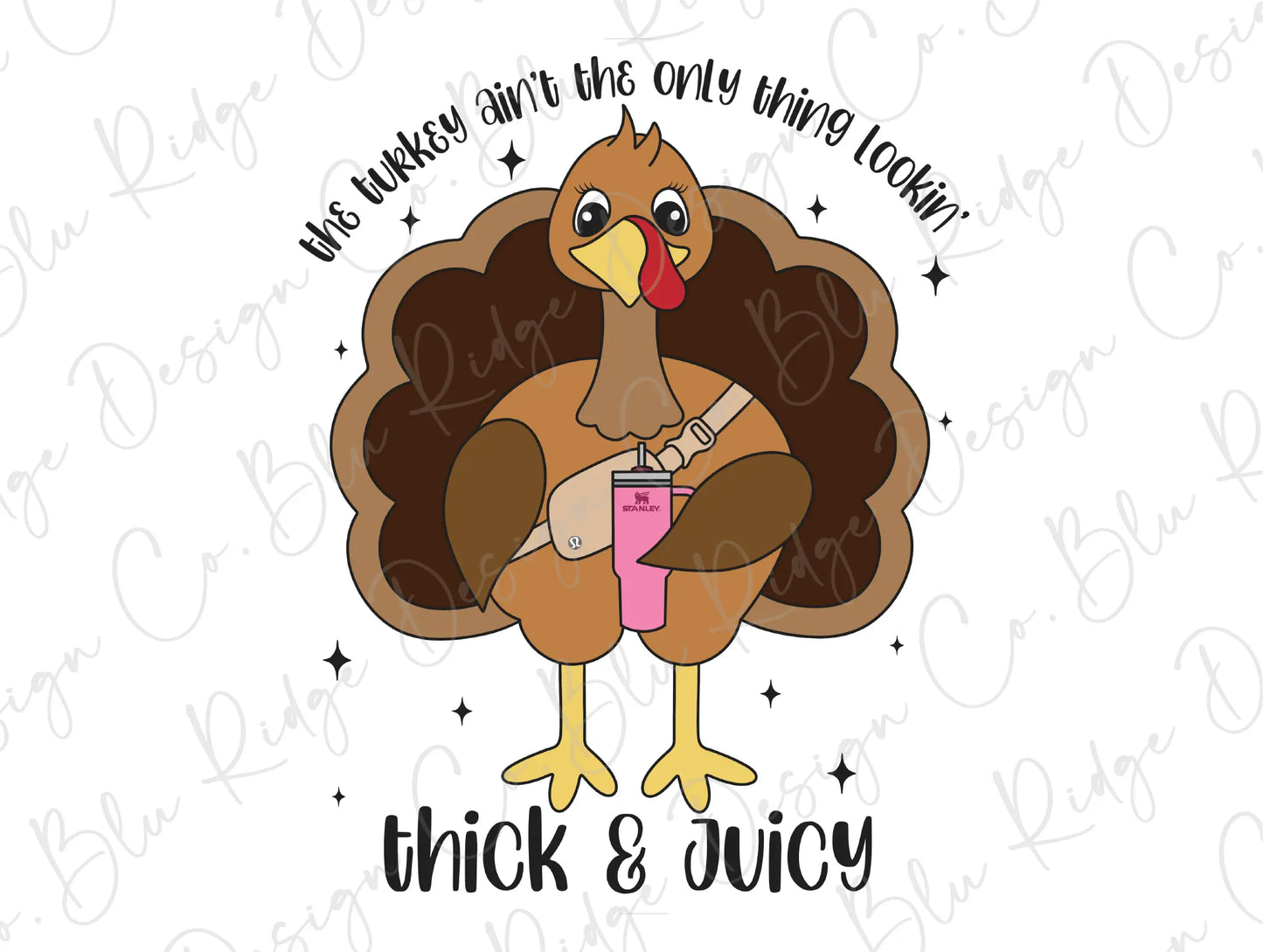 a turkey holding a cup with a drink in it