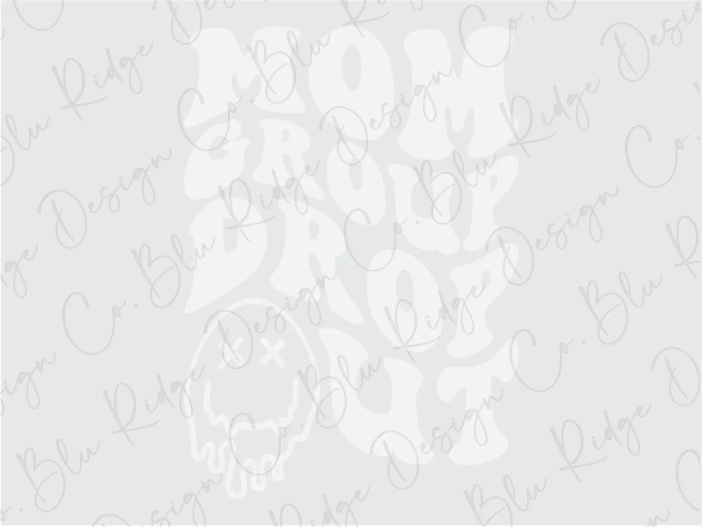 Mom Group Drop Out Melted Smiley Face Direct to Film (DTF) Transfer BluRidgeDesignCo