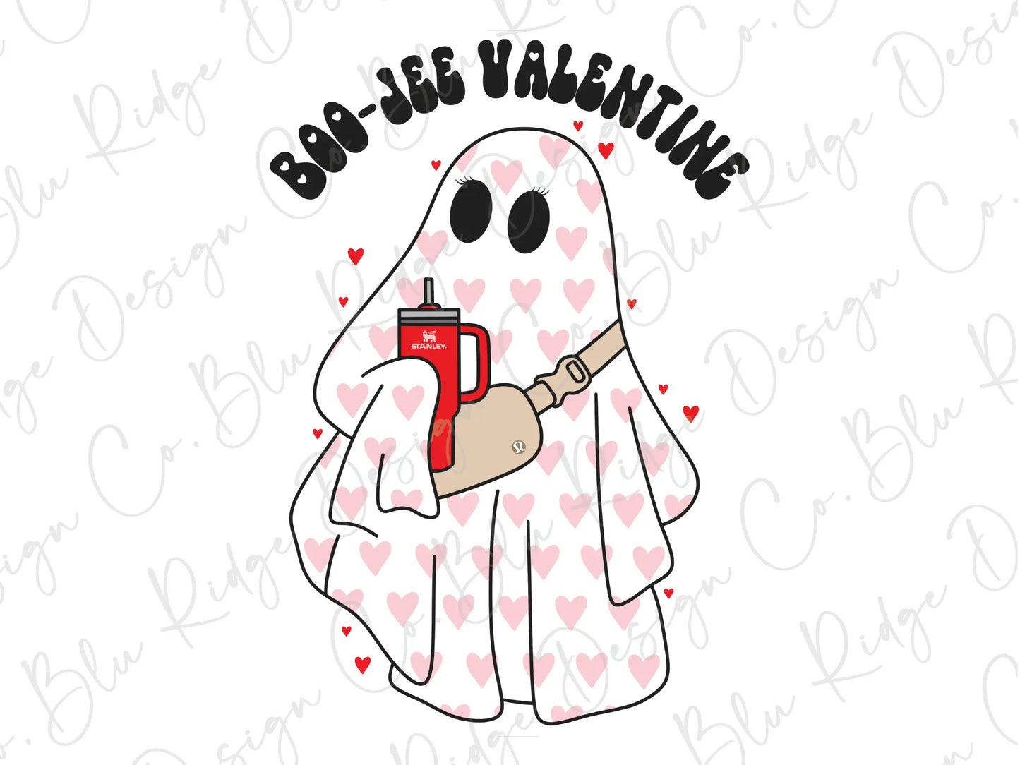 a ghost holding a can of boo - boo valentine's day