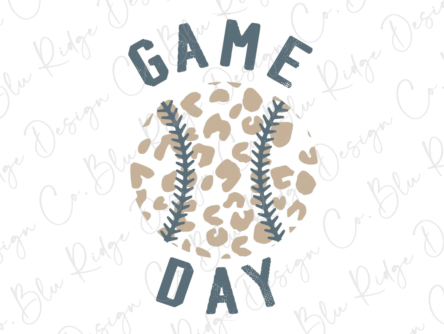 Retro Game Day Leopard Baseball Design Direct To Film (DTF) Transfer BluRidgeDesignCo