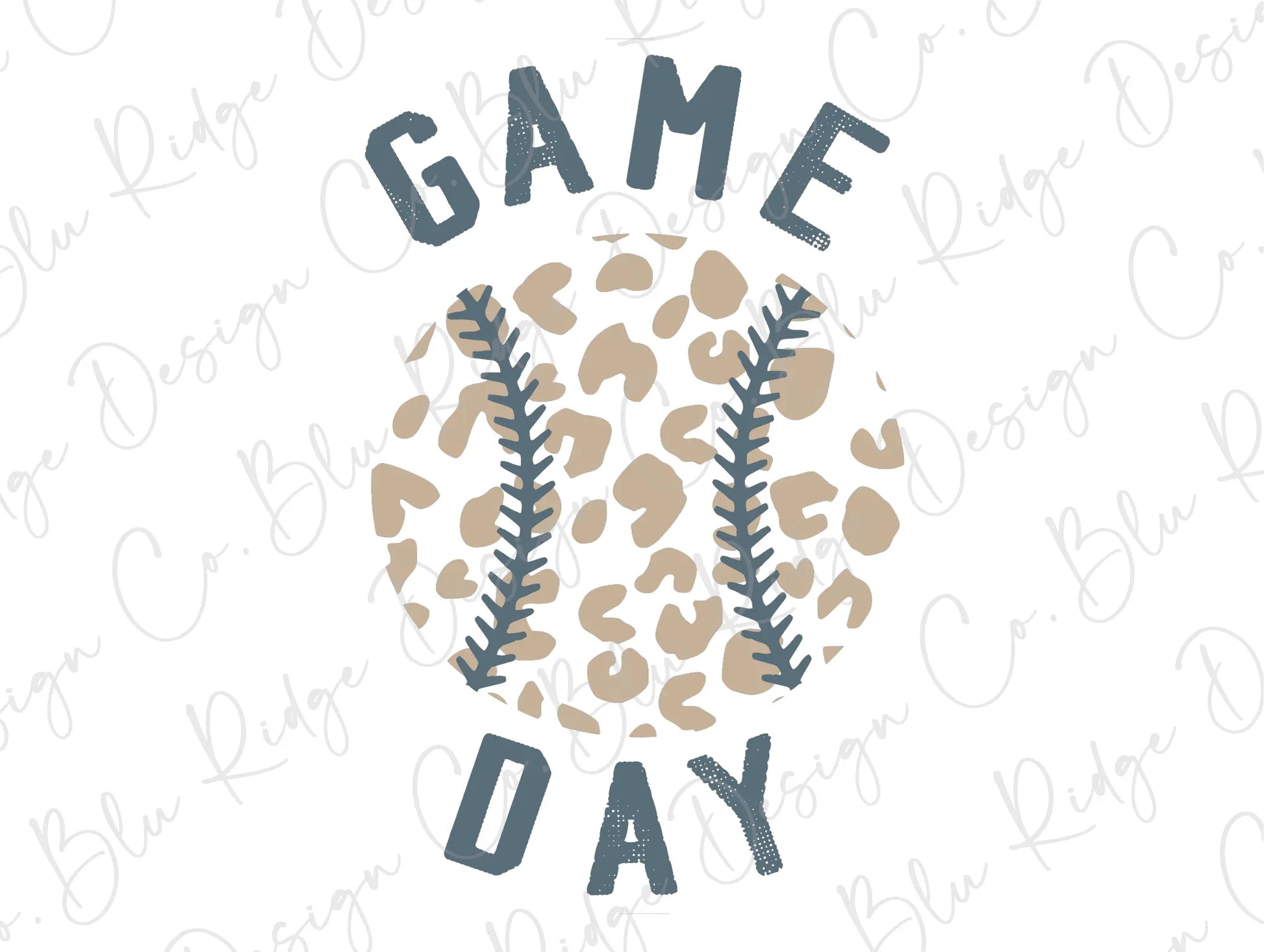 Retro Game Day Leopard Baseball Design Direct To Film (DTF) Transfer BluRidgeDesignCo