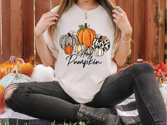 Hey Pumpkin Direct To Film (DTF) Transfer BluRidgeDesignCo