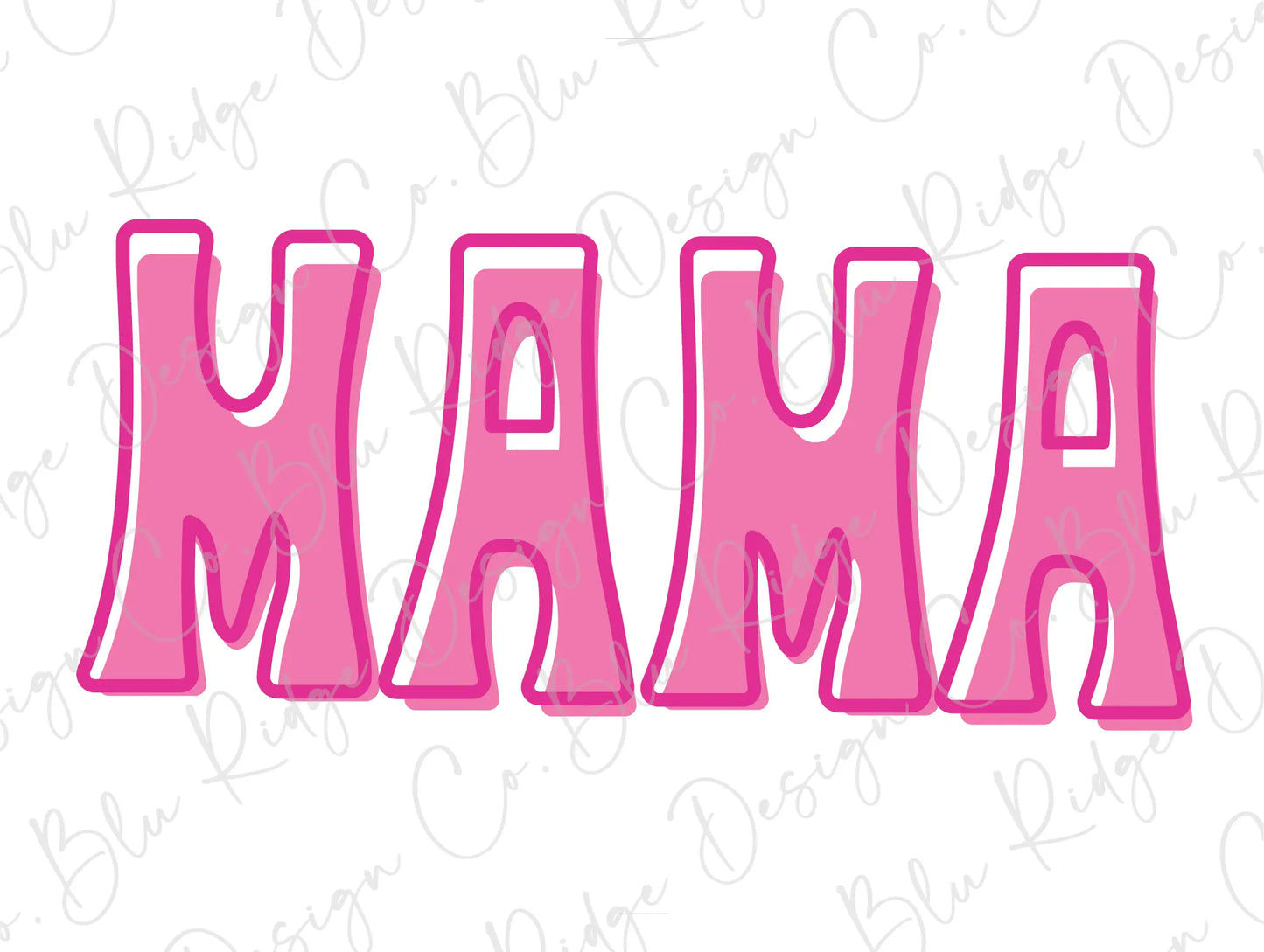 Retro Groovy Colorful Pink Mama Direct To Film (DTF) Transfer BluRidgeDesignCo