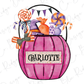 Girls Pumpkin Halloween Candy Bucket Personalized Design Direct To Film (DTF) Transfer