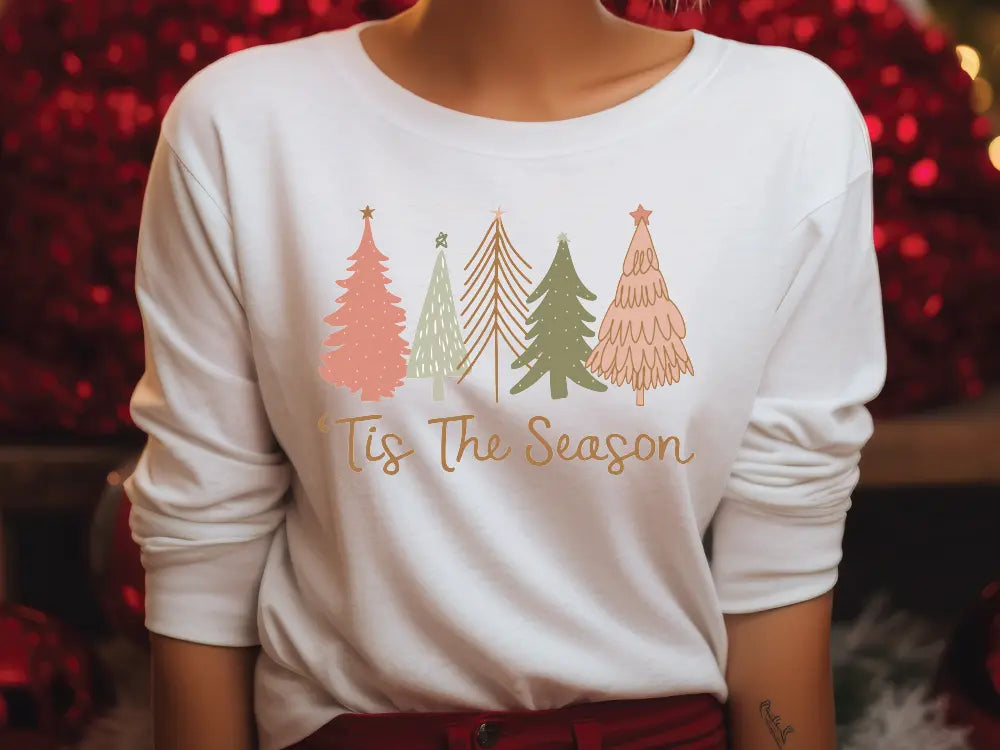 Tis the Season for Christmas Trees Boho Direct to Film (DTF) Transfer BluRidgeDesignCo