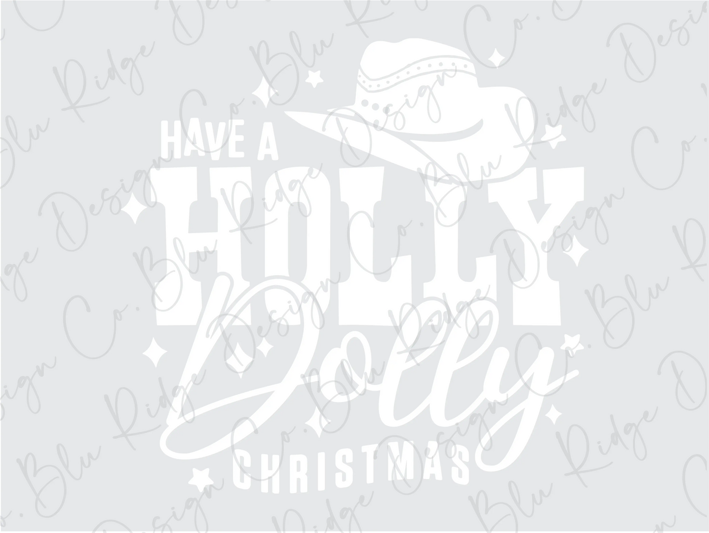 Holly Dolly Christmas Direct To Film (DTF) Transfer