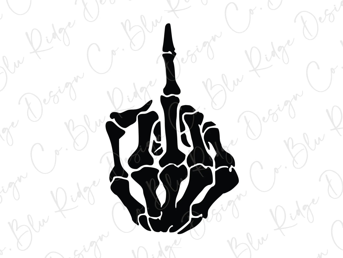 Skeleton Middle Finger Direct to Film (DTF) Transfer BluRidgeDesignCo