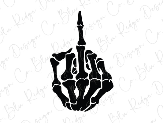 Skeleton Middle Finger Direct to Film (DTF) Transfer BluRidgeDesignCo