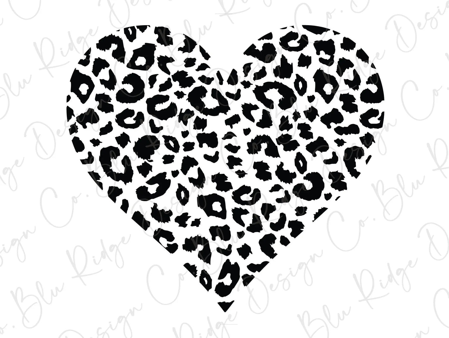 Leopard Valentines Heart Direct To Film (DTF) Transfer BluRidgeDesignCo