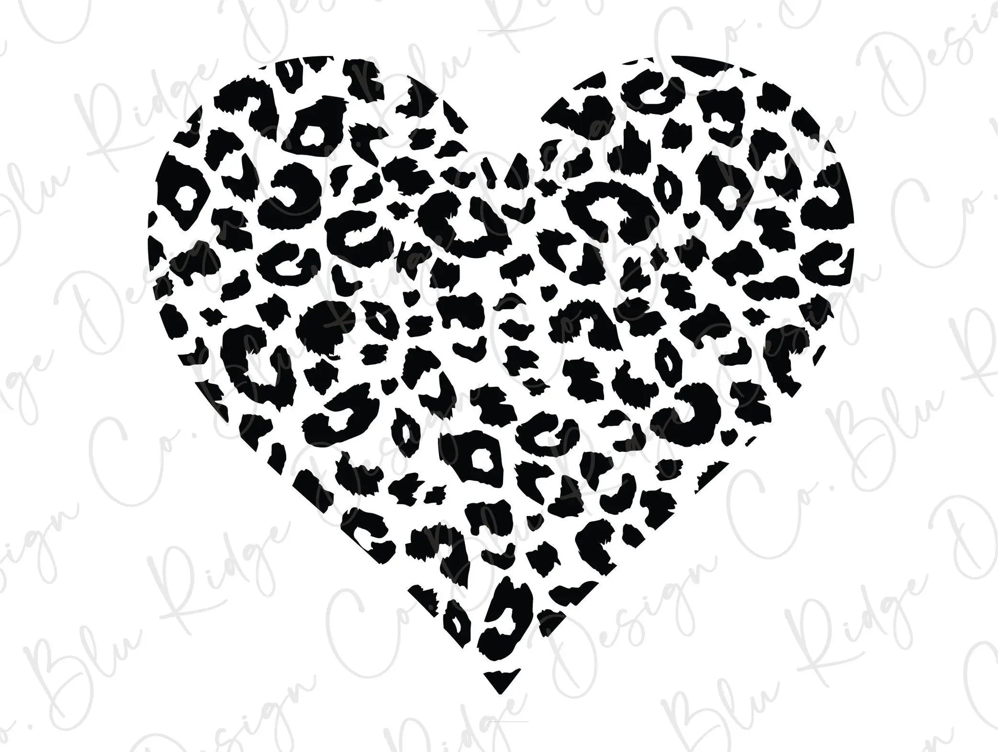 Leopard Valentines Heart Direct To Film (DTF) Transfer BluRidgeDesignCo