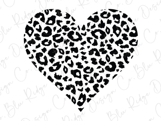 Leopard Valentines Heart Direct To Film (DTF) Transfer BluRidgeDesignCo