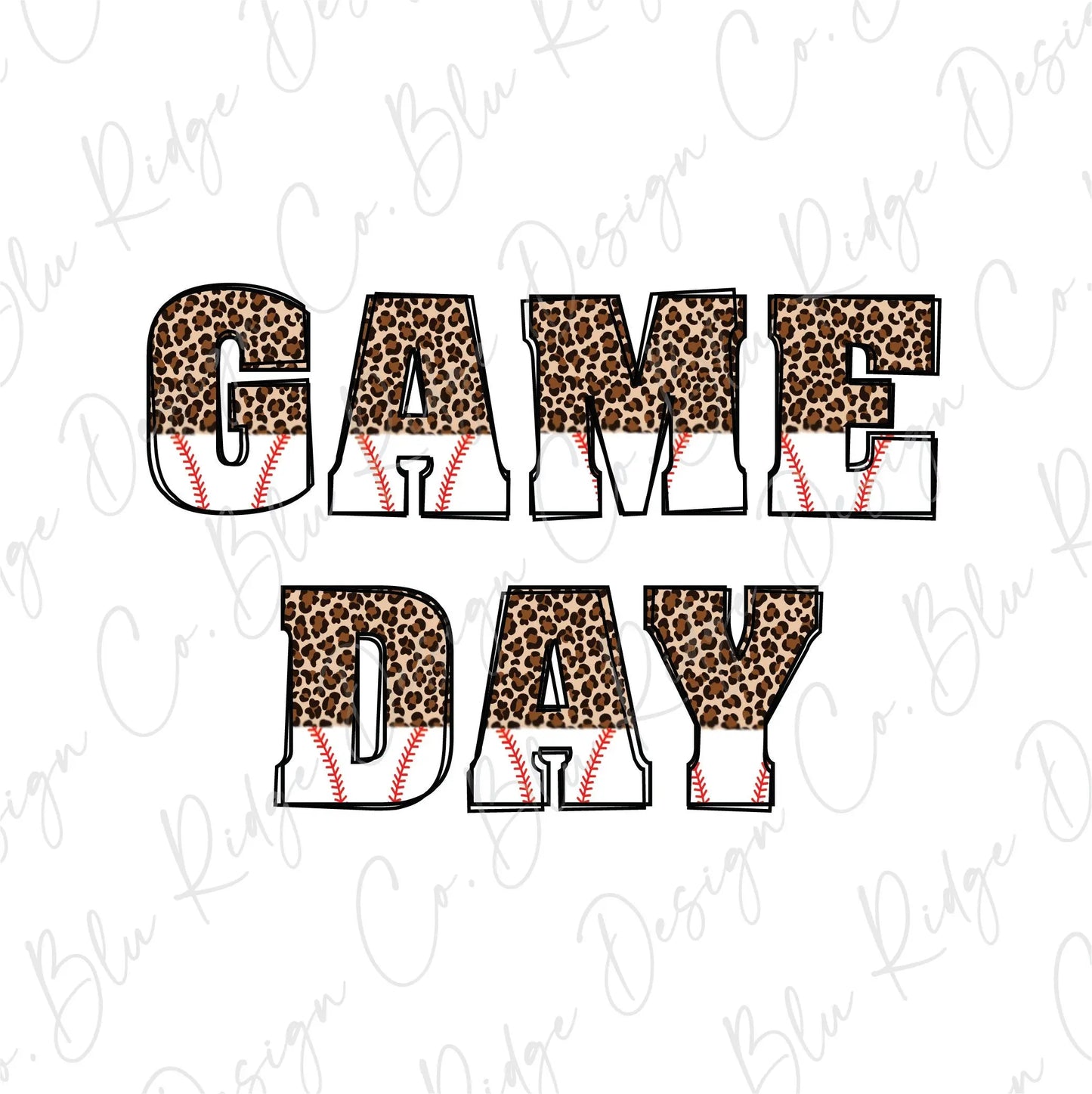 Game Day Leopard Baseball Direct To Film (DTF) Transfer BluRidgeDesignCo