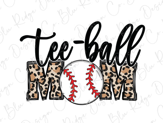 Tee Ball Mom Baseball Direct to Film (DTF) Transfer BluRidgeDesignCo