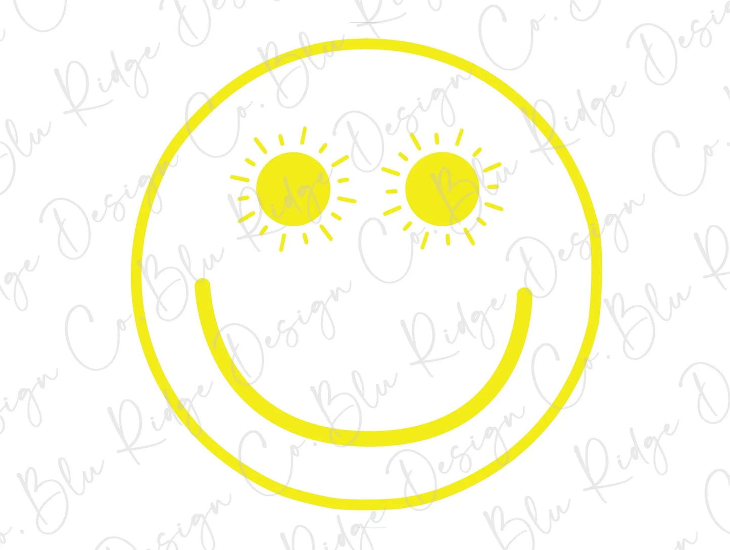 Smiley Face Sun Summer Direct to Film (DTF) Transfer BluRidgeDesignCo