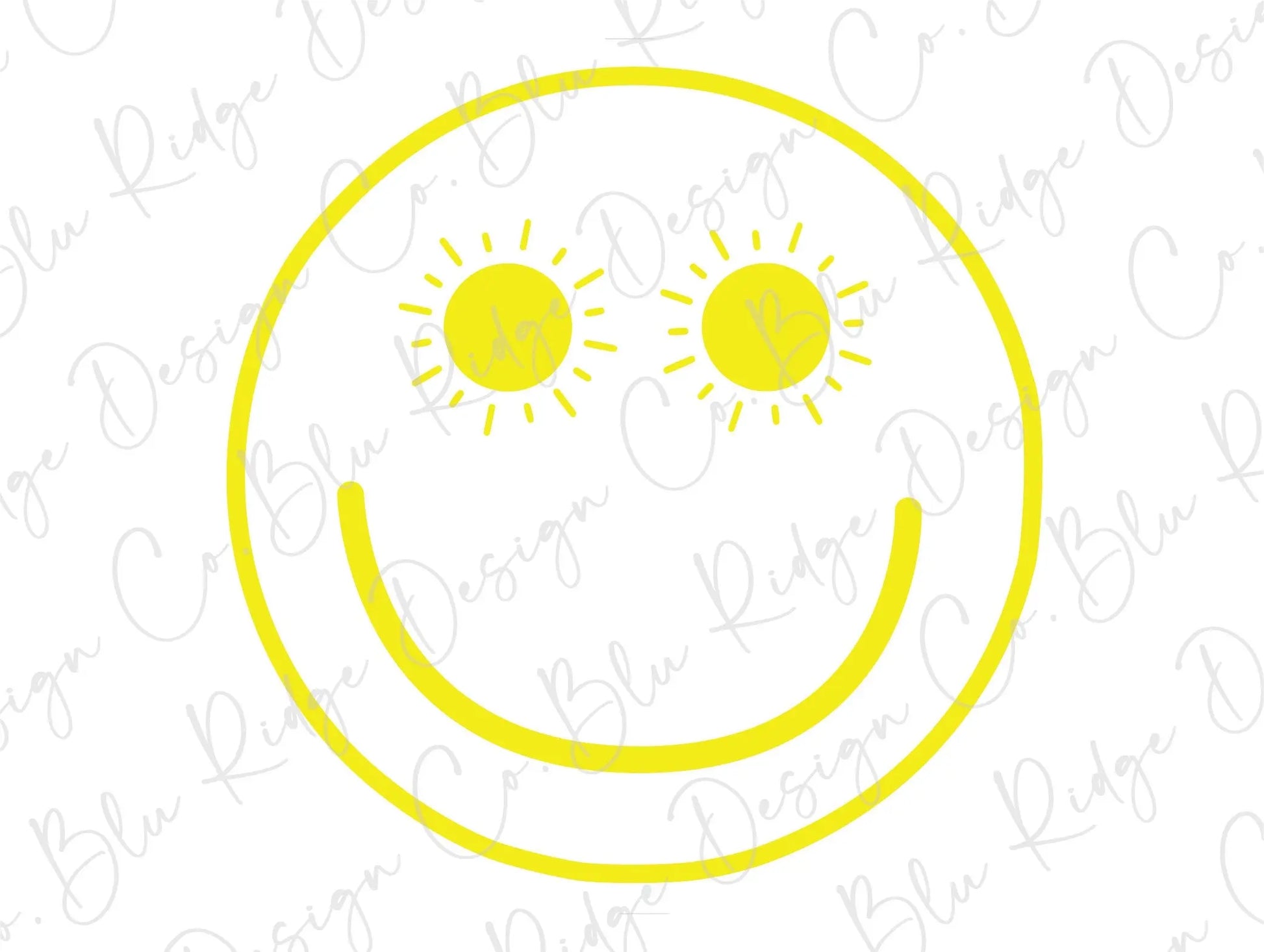 Smiley Face Sun Summer Direct to Film (DTF) Transfer BluRidgeDesignCo
