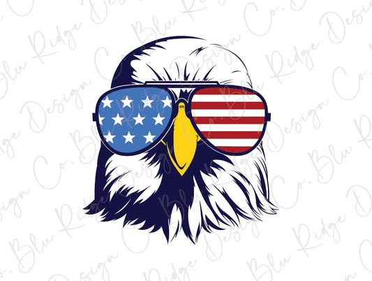 Eagle with Patriotic American Flag Sunglasses Direct To film (DTF) Transfer BluRidgeDesignCo