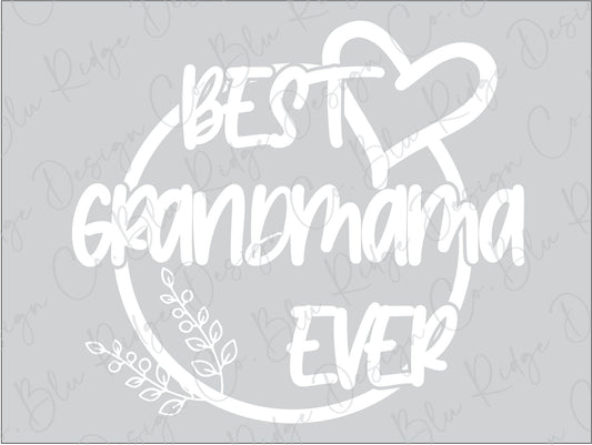 Best Grandmama Ever Floral Heart Direct To Film (DTF) Transfer