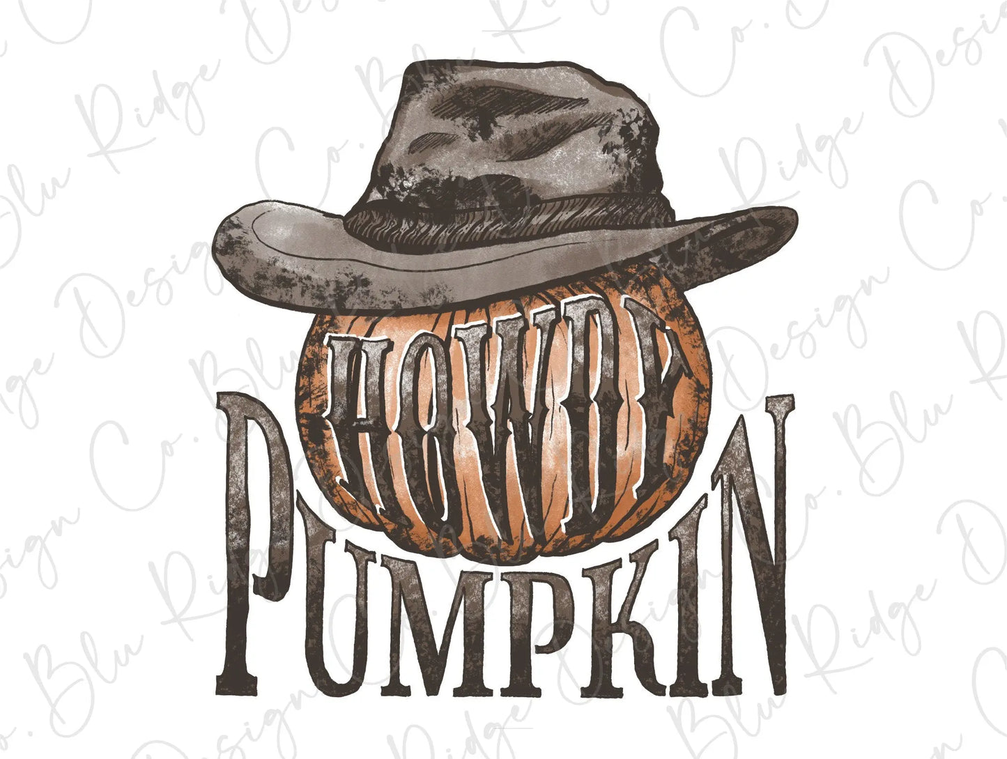 Howdy Pumpkin Fall Cowboy Direct To Film (DTF) Transfer BluRidgeDesignCo