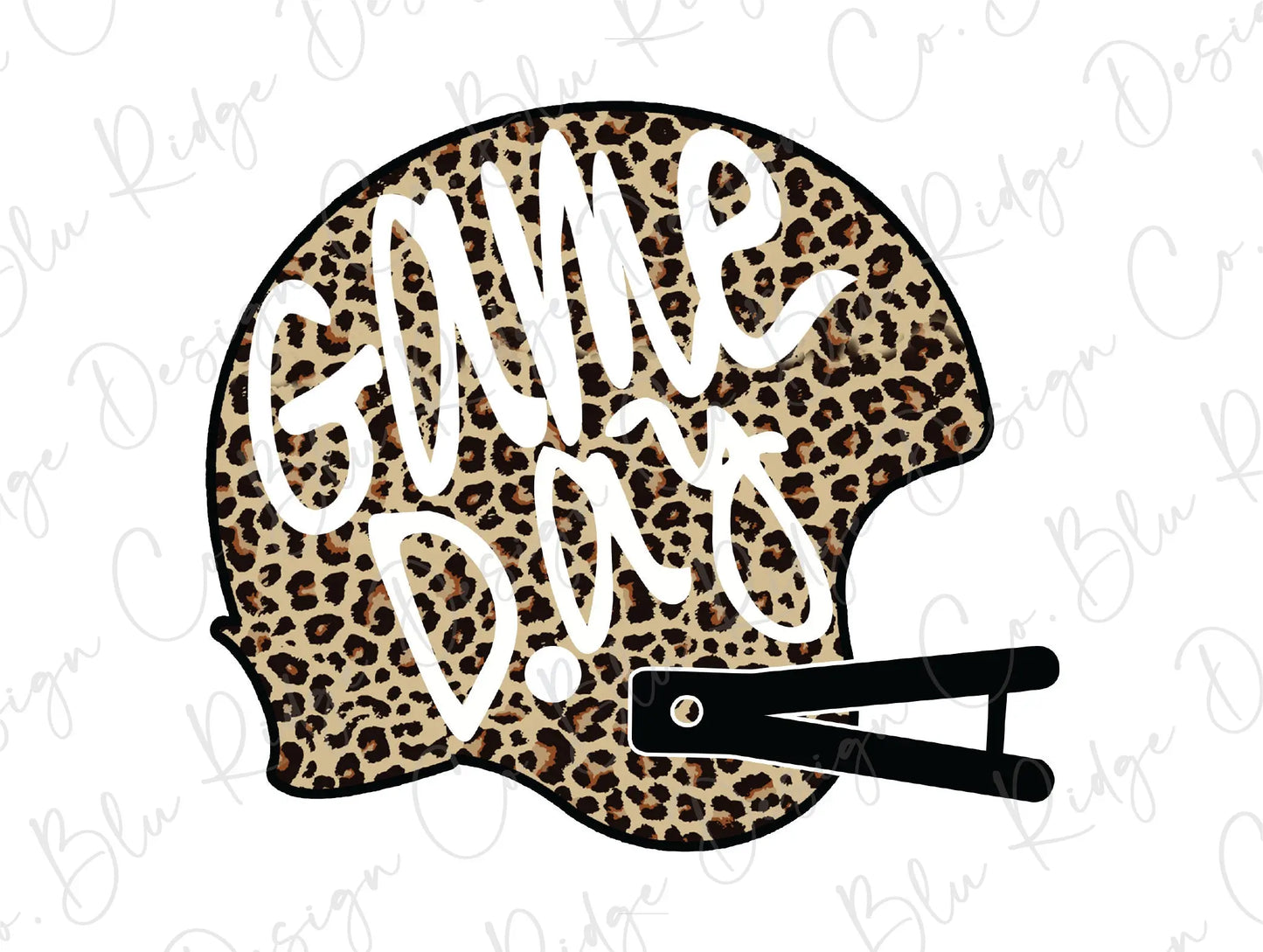 Game Day Leopard Football Helmet Direct To Film (DTF) Transfer BluRidgeDesignCo