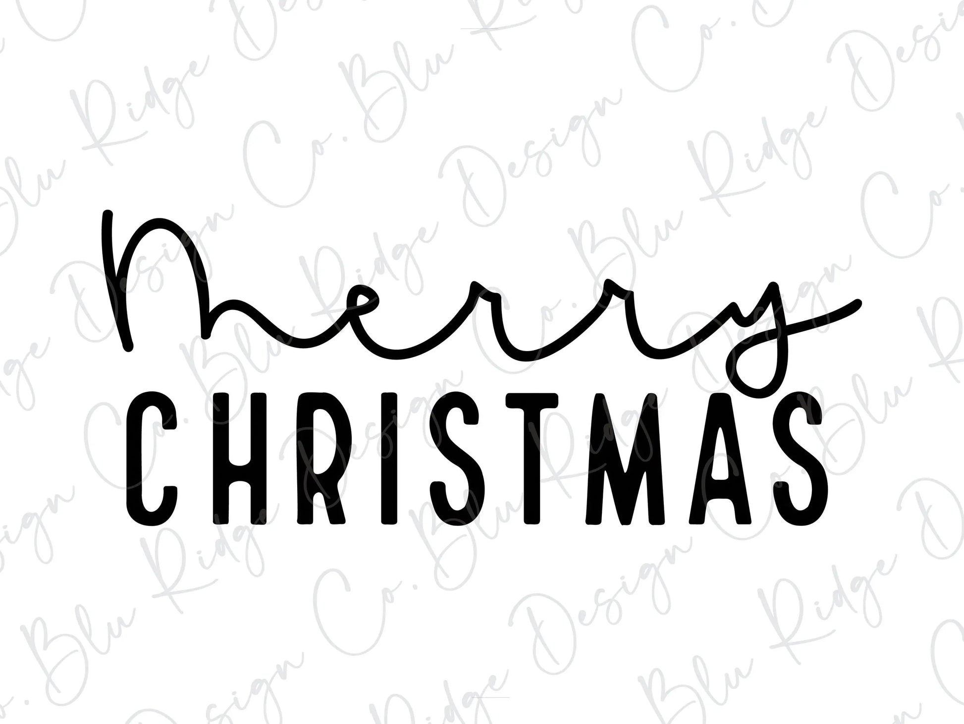 Merry Christmas Simple Text Direct To Film (DTF) Transfer BluRidgeDesignCo