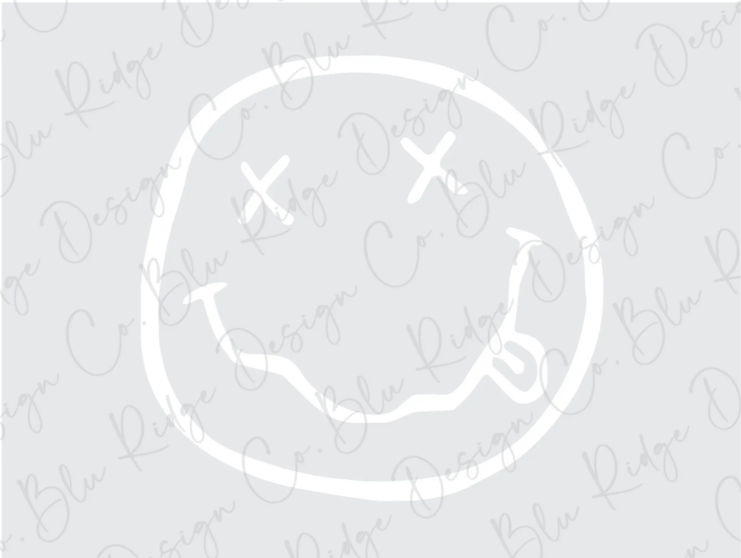 X Eyes Smiley Face Direct to Film (DTF) Transfer BluRidgeDesignCo