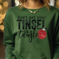 Don't get your Tinsel in a Tangle Red Christmas Ornament Graphic T-Shirt