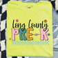 Checkered Retro Long County Schools Graphic T-Shirt