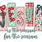 The image is a Christmas-themed graphic with the word "JESUS" spelled out using colorful fabric squares and bows. The phrase "is there reason for the season" is written below the image.