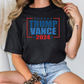 a woman wearing a trump vance t - shirt