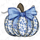 Blue Floral Fall Pumpkin Graphic T-Shirt