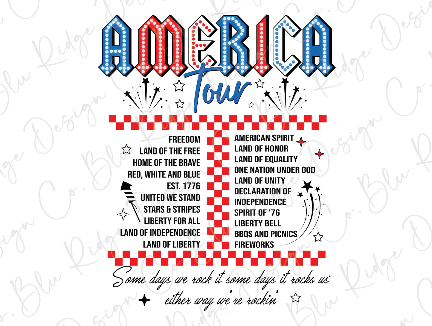 a poster with the words america tour written on it