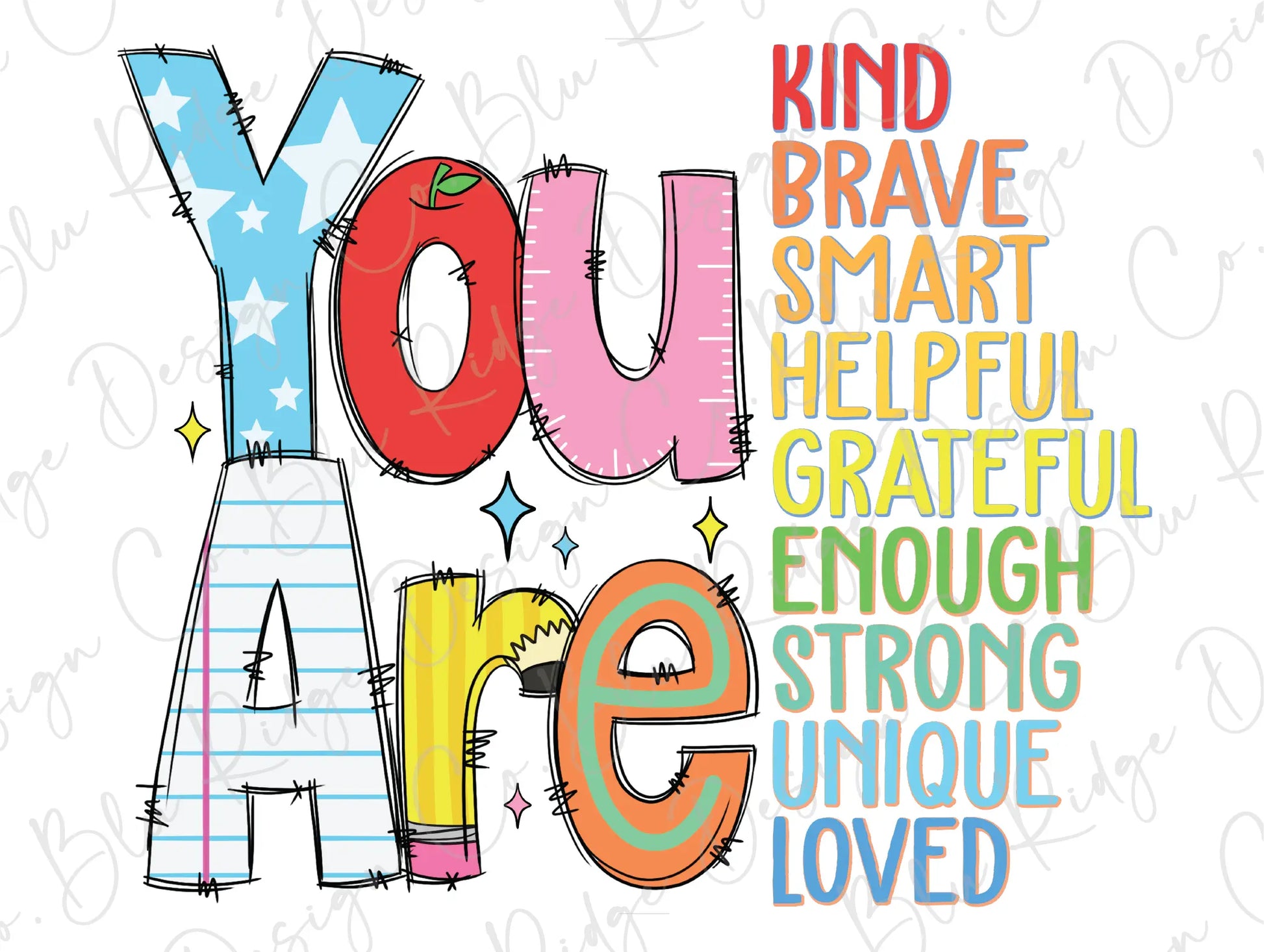 a colorful poster with the words you are loved