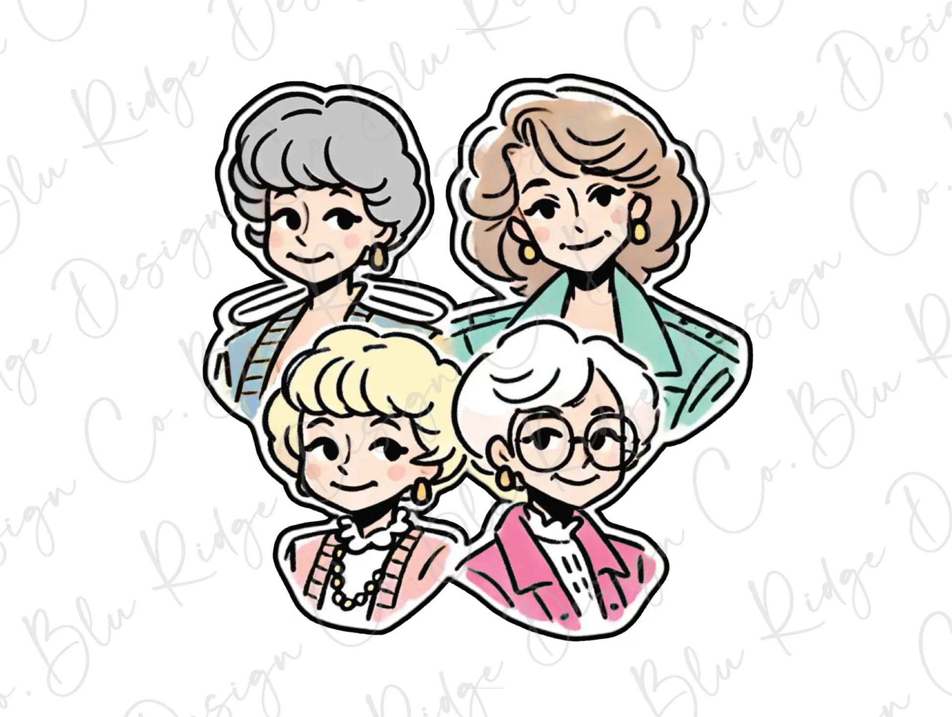 the golden girls sticker on a white background