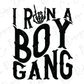 a black and white image of a boy gang