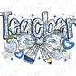 a drawing of a bow with the word teacher on it