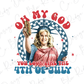 a picture of a lady liberty holding a hot dog