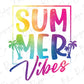 the words summer vibes are painted on a white background