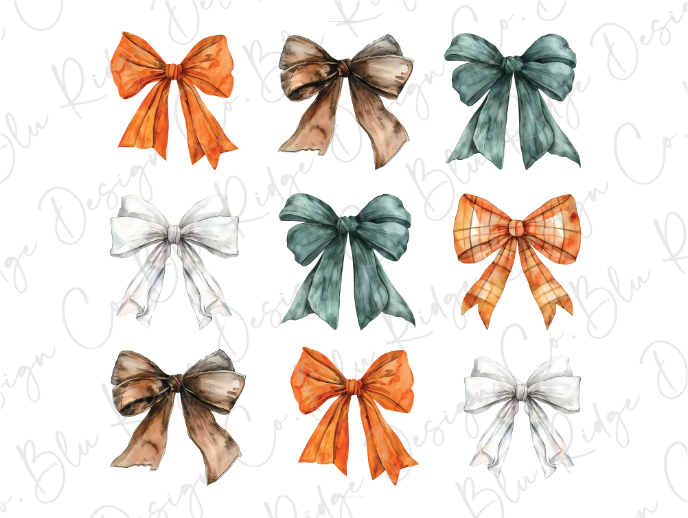 Fall Bow Collage Direct To Film (DTF) Transfer