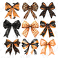 a set of six bows with leopard print