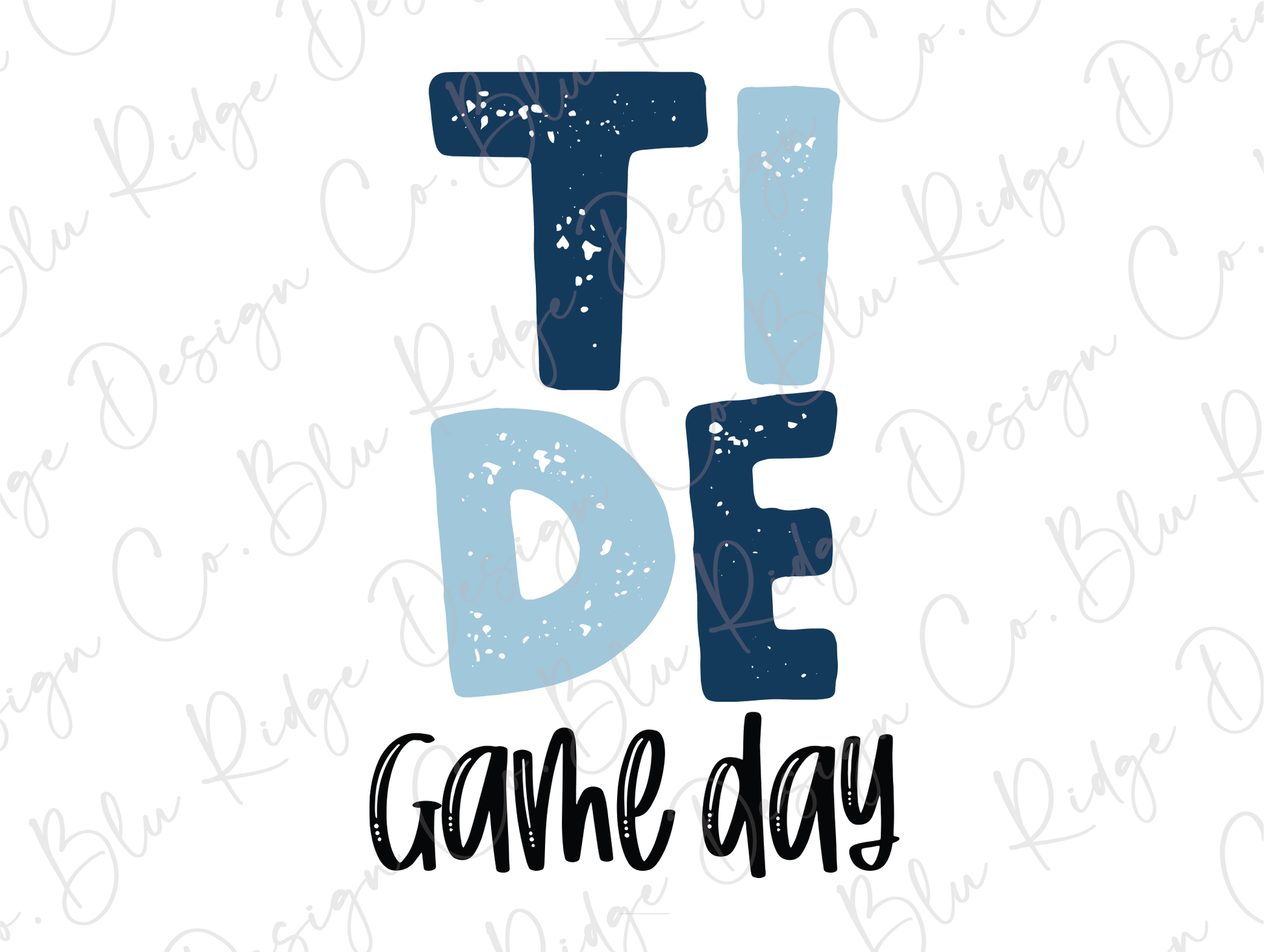 a tye game day sign on a white background