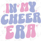 the words in my cheer era are painted on a white background