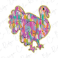 a colorful turkey on a white background