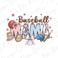 a baseball mom shirt with the word baseball on it